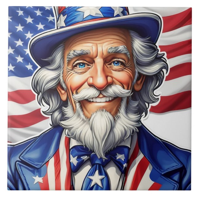 Uncle Sam USA Ceramic Tile (Front)