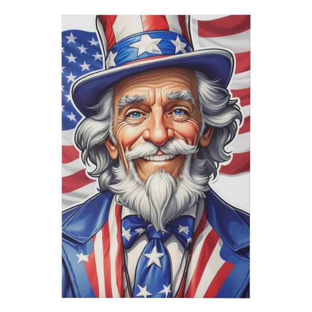 Uncle Sam USA Faux Canvas Print (Front)