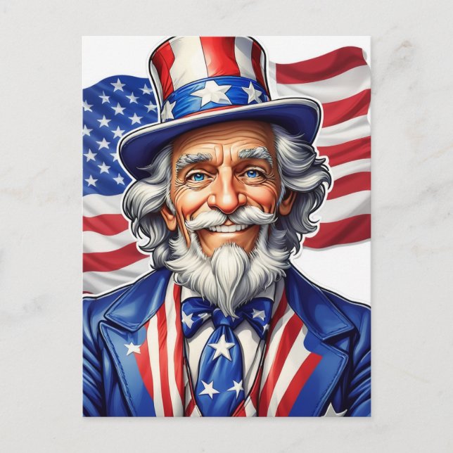 Uncle Sam USA Postcard (Front)
