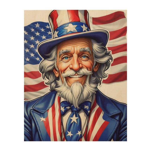 Uncle Sam USA Wood Wall Art (Front)