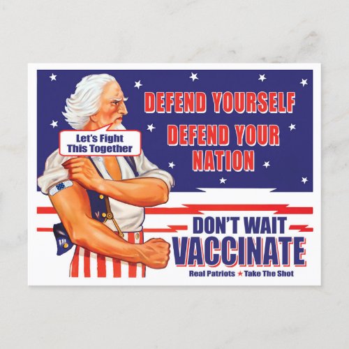 Uncle Sam Vaccinate Lets Fight This Together Post Postcard