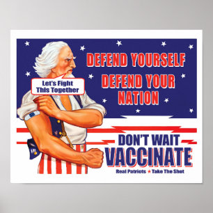Uncle Sam Vaccinate Let's Fight This Together Poster