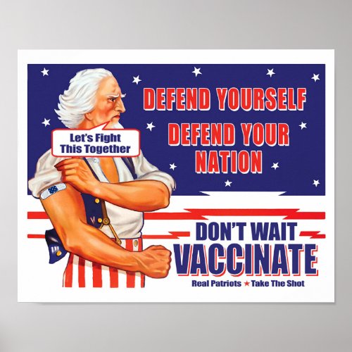 Uncle Sam Vaccinate Lets Fight This Together Poster