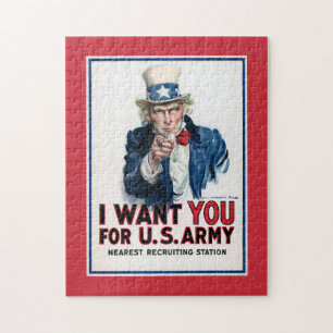 Uncle Sam Vintage Art Cool Historical Photos Trave Jigsaw Puzzle