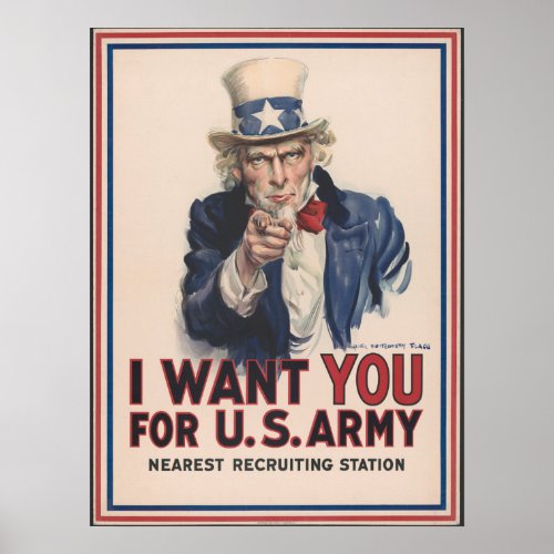 Uncle Sam Vintage Poster _ I want you _ US Army