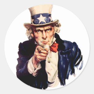 Uncle Sam Wants You! Classic Round Sticker
