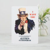 Uncle Sam Wants You For Groomsman Duty Invitation (Standing Front)