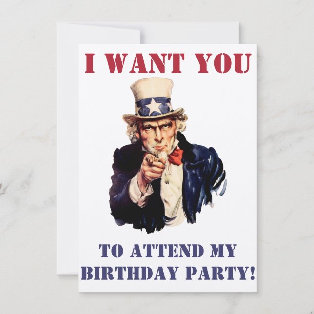 Uncle Sam wants you! Invitation (Front)