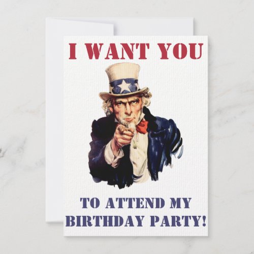 Uncle Sam wants you Invitation