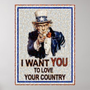 Uncle Sam Wants You Mosiac (made From 3000 Photos) Poster by s_and_c at Zazzle