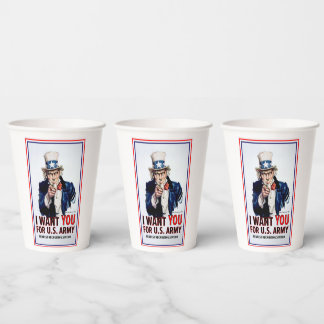 Uncle Sam Wants You Paper Cups