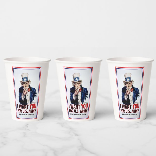 Uncle Sam Wants You Paper Cups (Multi)