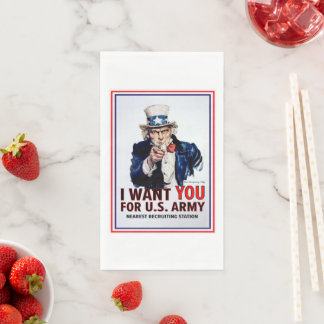 Uncle Sam Wants You Paper Guest Towels