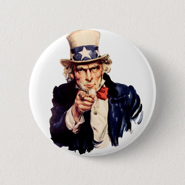 Uncle Sam Wants You! Pinback Button (Front)