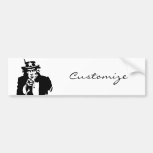 Uncle Sam Wants You Thunder_Cove Bumper Sticker