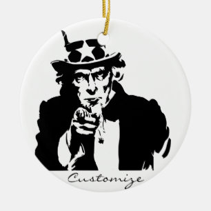 Uncle Sam Wants You Thunder_Cove Ceramic Ornament