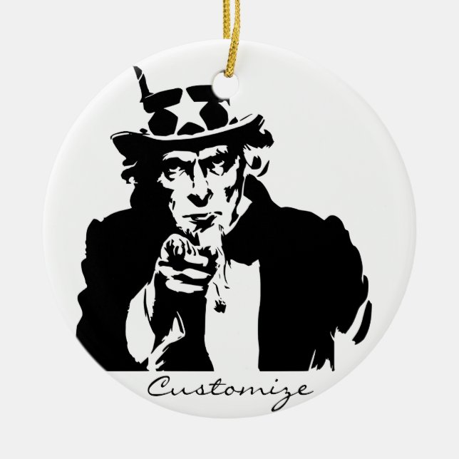Uncle Sam Wants You Thunder_Cove Ceramic Ornament (Front)