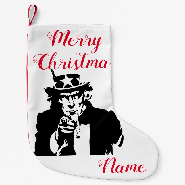 Uncle Sam Wants You Thunder_Cove  Small Christmas Stocking (Front)