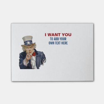 Uncle Sam Wants You To Make Your Own Post-it Notes by Zazilicious at Zazzle