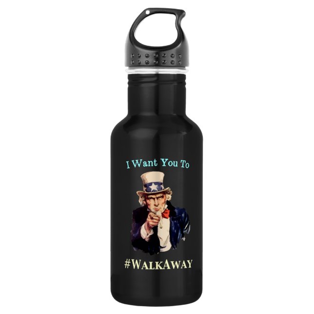 Uncle Sam Wants You To #WalkAway Stainless Steel Water Bottle (Front)