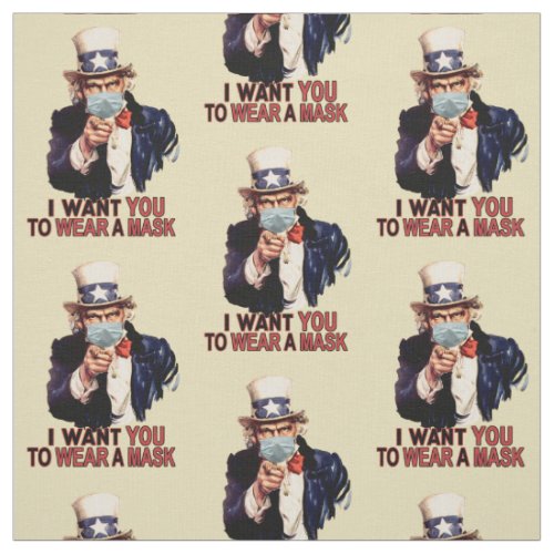 Uncle Sam Wants You to Wear a Face Mask USA Fabric