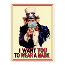 Uncle Sam Wants You to Wear a Face Mask USA Office Poster