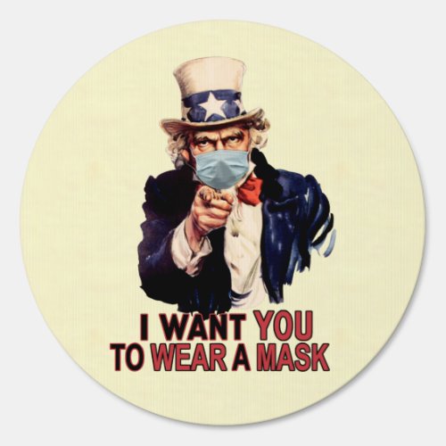 Uncle Sam Wants You to Wear a Face Mask USA Sign