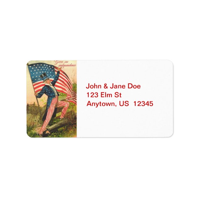 Uncle Sam with Flag Vintage Address Labels (Front)