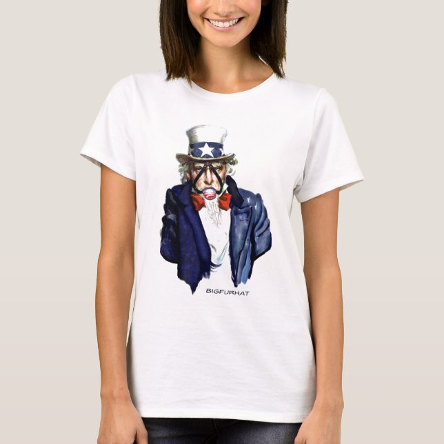 uncle-sam with obama gag ball T-Shirt (Front)