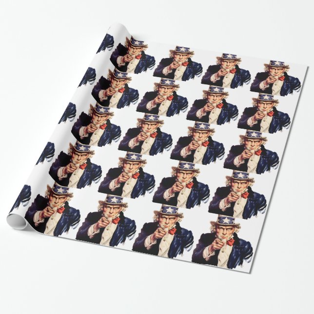 Uncle Sam Wrapping Paper (Unrolled)