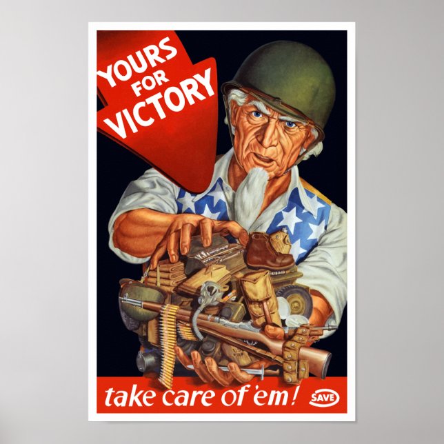 Uncle Sam -- Yours For Victory -- WWII Poster (Front)