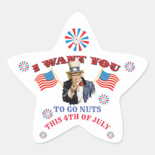 Uncle Same 4th of July Star Sticker