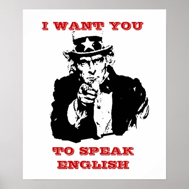 Uncle Same Poster "I want you to speak english" (Front)