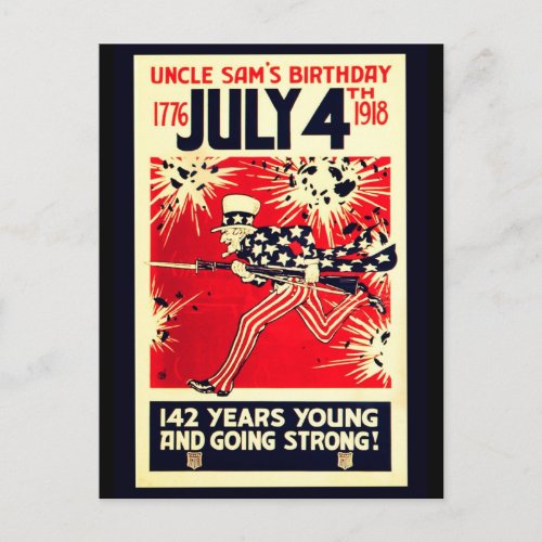 Uncle Sams 142nd Birthday Postcard