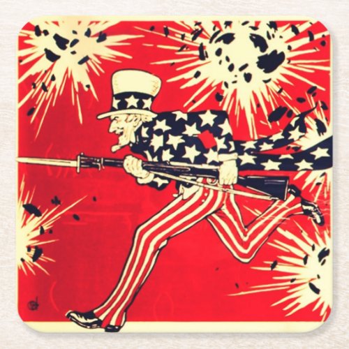 Uncle Sams 142nd Birthday Square Paper Coaster