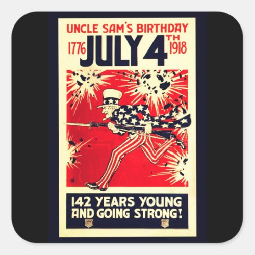 Uncle Sams 142nd Birthday Square Sticker