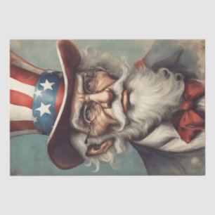 Uncle Sam's Patriotic Prowess Decoupage Paper