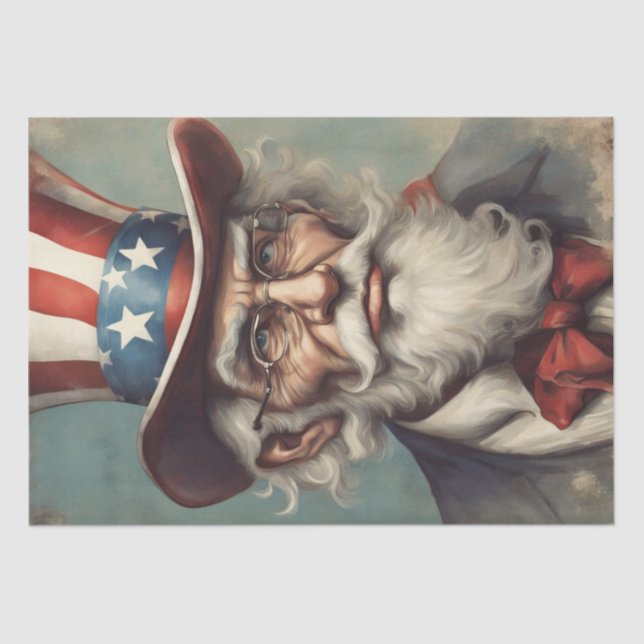 Uncle Sam's Patriotic Prowess Decoupage Paper (Front)