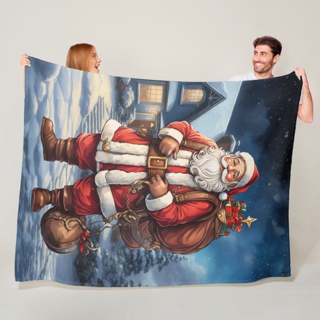Uncle Santa Fleece Blanket (In Situ)