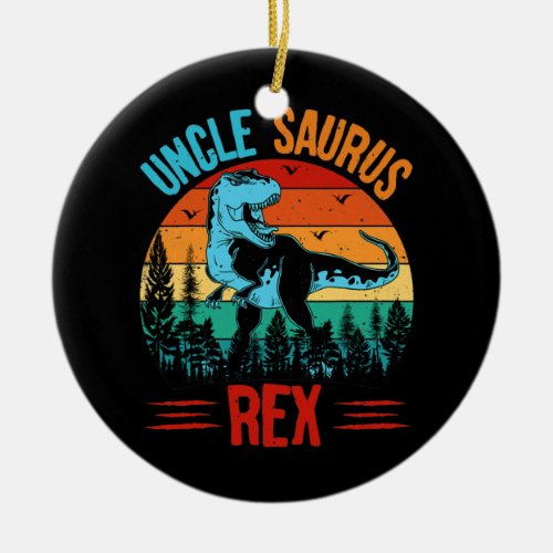 Uncle Saurus Rex Dinosaur  Ceramic Ornament
