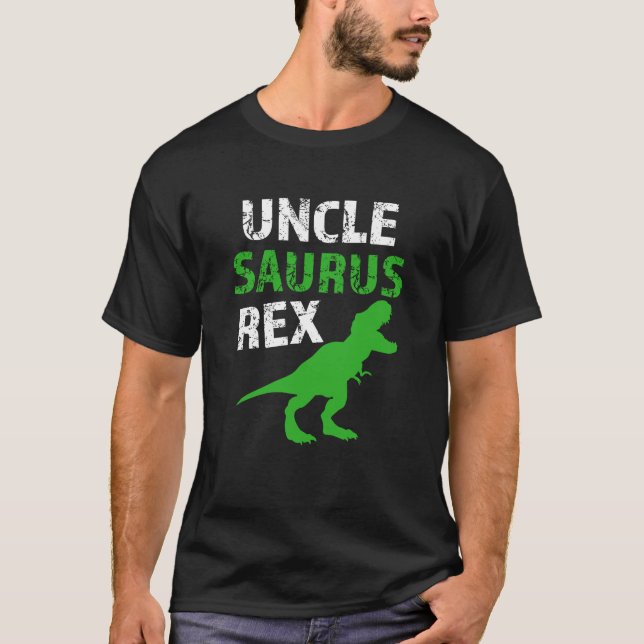 Uncle Saurus Rex Shirt Mens Funny Dino Tshirt (Front)