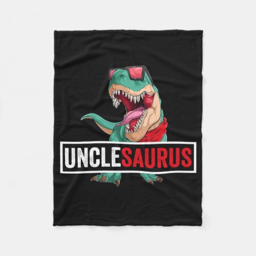 Uncle Saurus T rex Dinosaur Men Fathers Day Fleece Blanket
