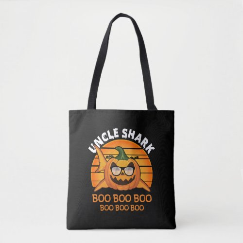 Uncle Shark Boo Boo Boo T_Shirt Funny Halloween Tote Bag