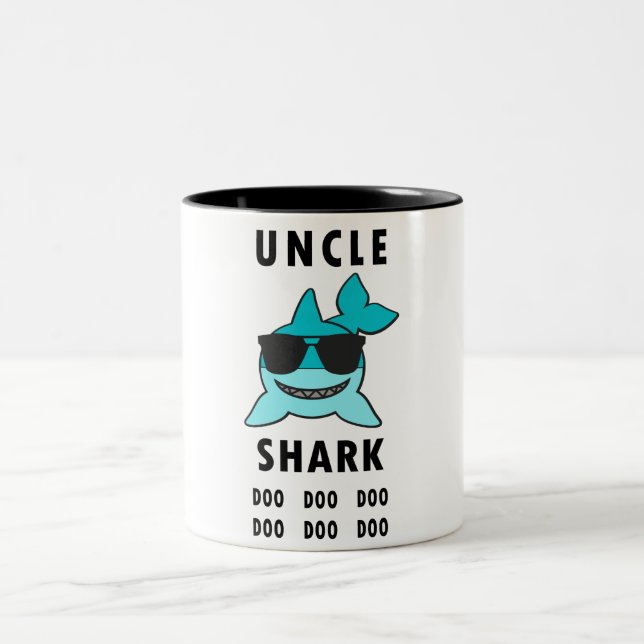 UNCLE SHARK Doo Doo Doo Two-Tone Coffee Mug (Center)