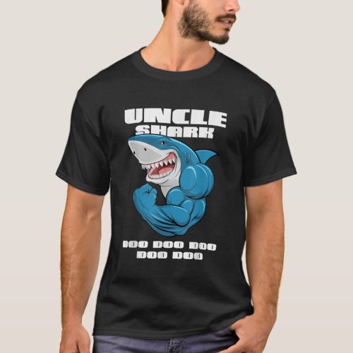 Uncle Shark Doo Mommy Auntie Daddy Baby Tee Shirt