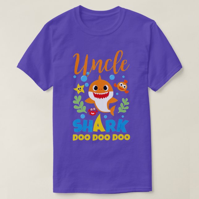 Uncle Shark Gift Cute Baby Shark Family Matching O T-Shirt (Design Front)