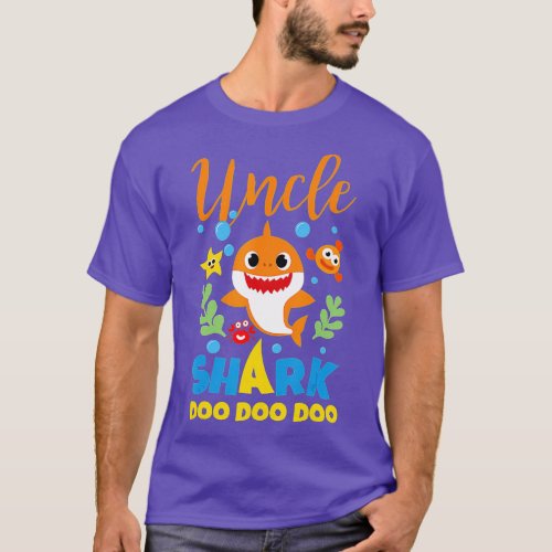 Uncle Shark Gift Cute Baby Shark Family Matching O T_Shirt