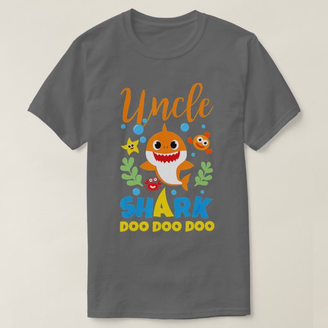 Uncle Shark Gift Cute Baby Shark Family Matching O T-Shirt (Design Front)