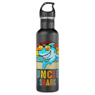 Uncle Shark Shirt Shark Family Happy Mother's Day  Stainless Steel Water Bottle