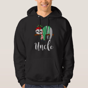 Uncle Sloth Santa Hat Christmas Pajama Family Hoodie